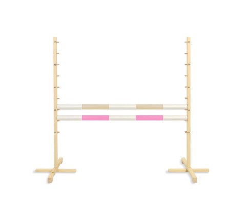 Przeszkoda skokowa do Hobby Horse 120cm, dwie belki - beżowa i jasny róż