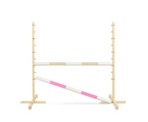 Przeszkoda skokowa do Hobby Horse 120cm, dwie belki - beżowa i jasny róż