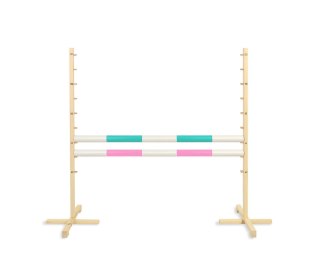 Przeszkoda skokowa do Hobby Horse 120cm, dwie belki - miętowa i jasny róż