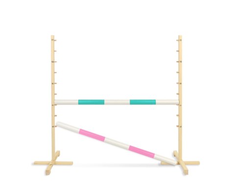 Przeszkoda skokowa do Hobby Horse 120cm, dwie belki - miętowa i jasny róż