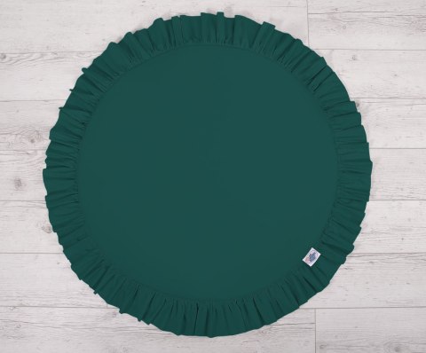 Zestaw: baldachim wiszący do pokoju dziecięcego bawełniany i mata z falbanką - butelkowa zieleń