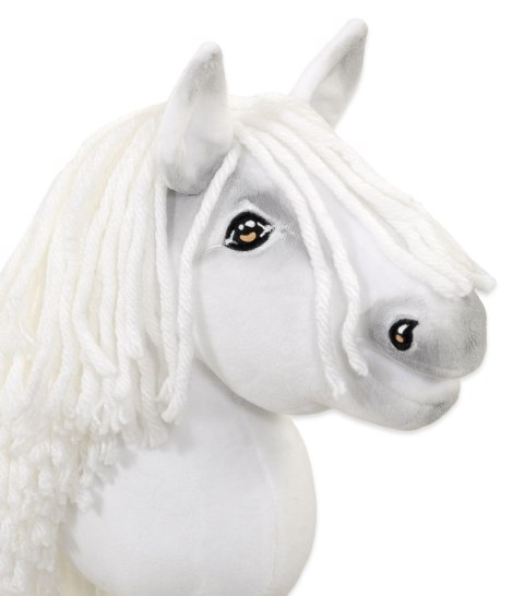 Hobby Horse Mały koń na kiju Premium biały z biała grzywą A5