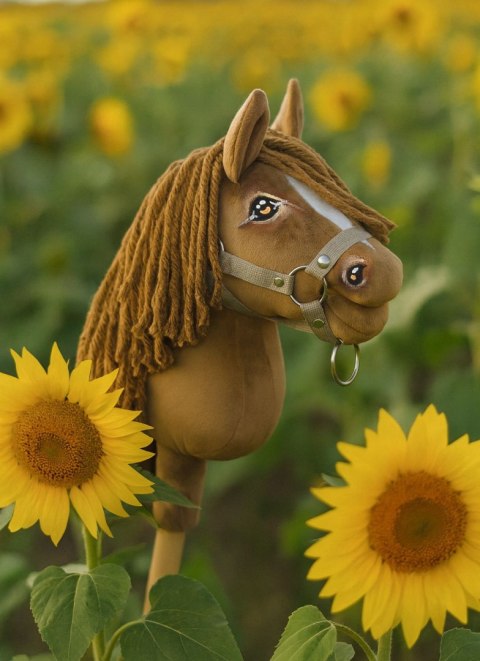 Hobby Horse Mały koń na kiju Premium brązowy jasny kasztan A5