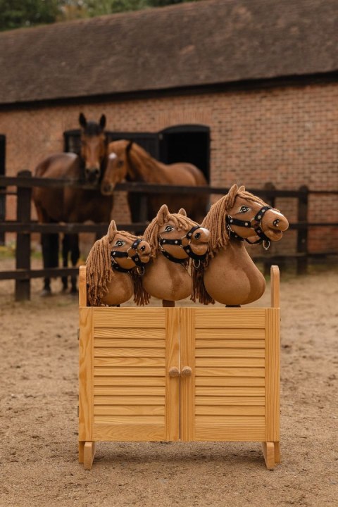 Hobby Horse Mały koń na kiju Premium tarantowaty biało-czarny z białą grzywą A5