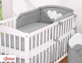 Pościel 3-cz 135x100 - Serduszka antracyt