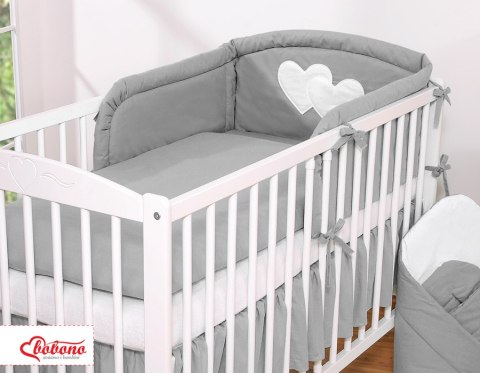 Pościel 3-cz 135x100 - Serduszka antracyt