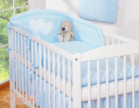 Pościel 3-cz 135x100 - Serduszka paseczki niebieskie