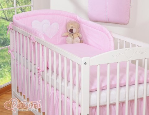 Pościel 3-cz 135x100 - Serduszka paseczki różowe