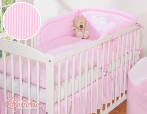 Pościel 3-cz 135x100 - Serduszka paseczki różowe