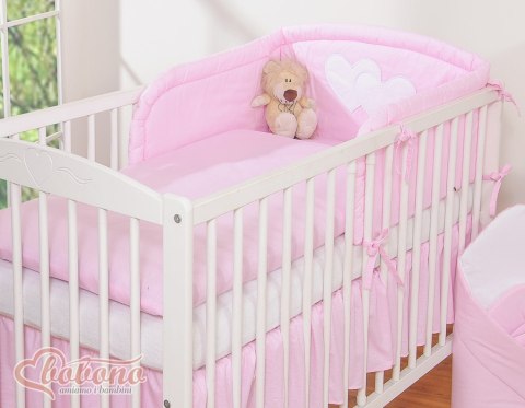 Pościel 3-cz 135x100 - Serduszka paseczki różowe