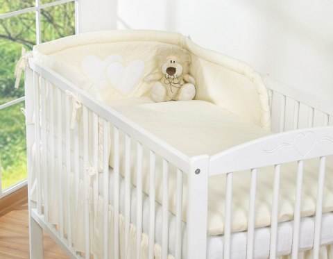 Pościel 3 częściowa 135x100 - Serduszka kremowe