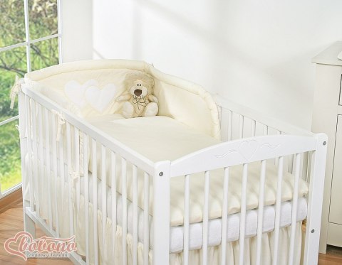 Pościel 3 częściowa 135x100 - Serduszka kremowe