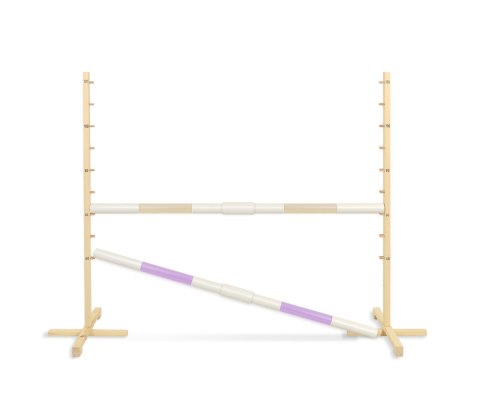 Przeszkoda skokowa do Hobby Horse 160cm, h-120 cm, dwie belki - beżowa i jasny fiolet
