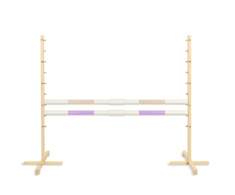 Przeszkoda skokowa do Hobby Horse 160cm, h-120 cm, dwie belki - beżowa i jasny fiolet