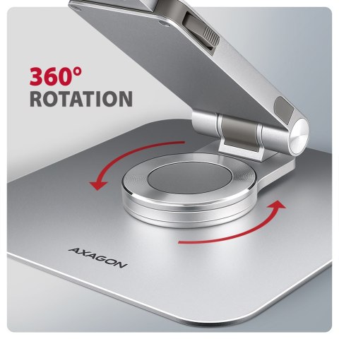 AXAGON STND-LR Obrotowa podstawka aluminiowa do laptopów 10" - 17", regulowana wysokość i kąt nachylenia | AXAGON