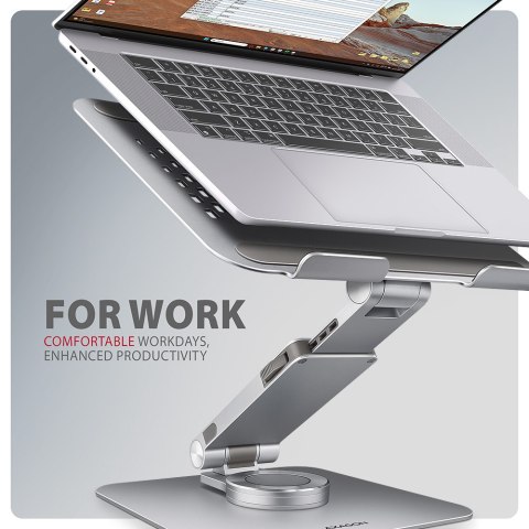 AXAGON STND-LR Obrotowa podstawka aluminiowa do laptopów 10" - 17", regulowana wysokość i kąt nachylenia | AXAGON