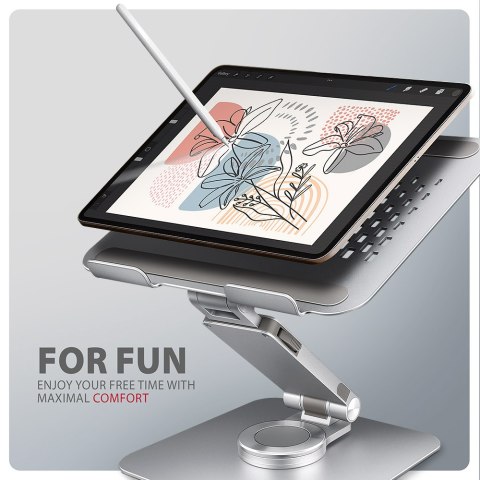 AXAGON STND-LR Obrotowa podstawka aluminiowa do laptopów 10" - 17", regulowana wysokość i kąt nachylenia | AXAGON