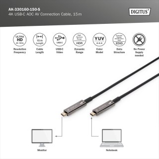 Kabel połączeniowy Digitus 4K USB typu C AOC AV | AK-330160-150-S