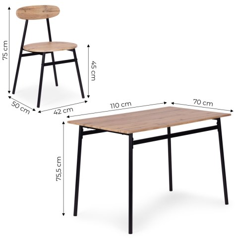 Zestaw mebli do jadalni kuchni stół + 4 krzesła OSLO ModernHome