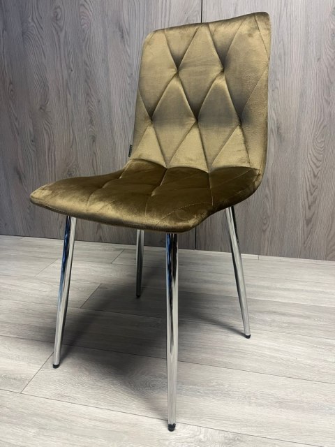 Krzesło tapicerowane BORGO VELVET BROWN SILVER