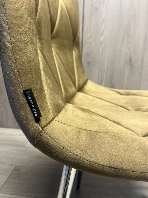 Krzesło tapicerowane BORGO VELVET BROWN SILVER