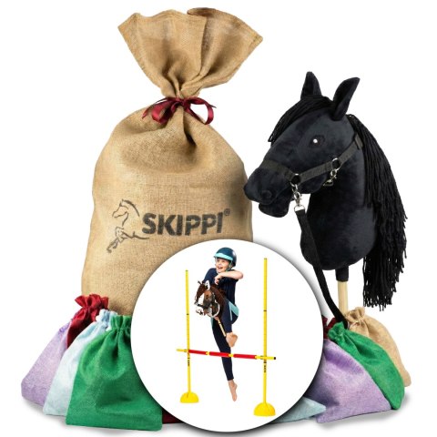 Worek prezentowy Hobby Horse Skippi z koniem czarnym i przeszkodą