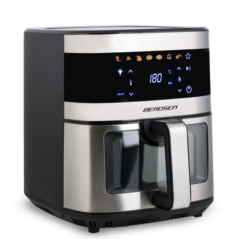 Frytkownica beztłuszczowa Air fryer duża frytownica 9,1l Berdsen 1700 W BD-656 srebrna