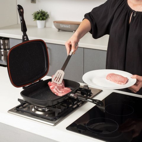 Dwustronna Patelnia Grillowa Zamykana Granitowa NAVA
