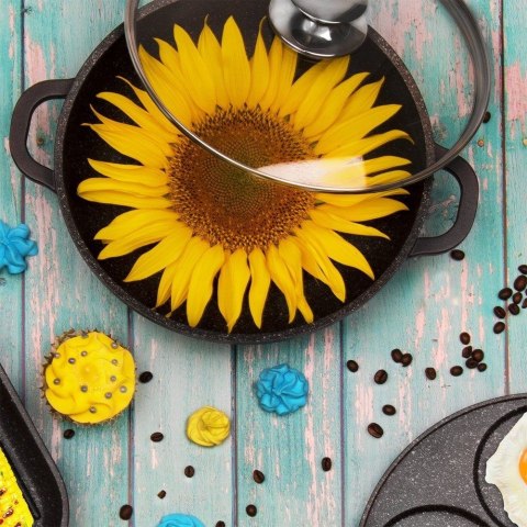 Garnek Granitowy ze Szklaną Pokrywką Grande 24 cm 4 L