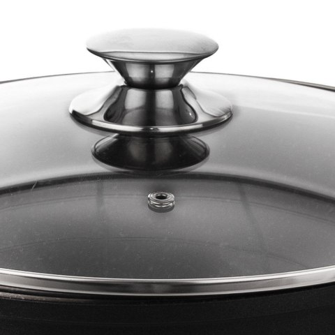 Garnek Indukcja ze Szklaną Pokrywką Granitowy Nieprzywierający ORION 28 cm