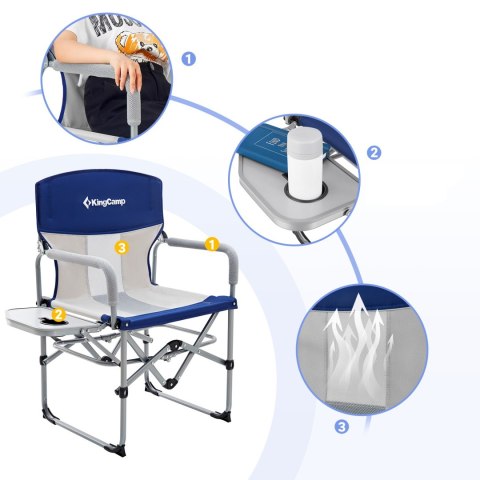 Krzesło Kempingowe Składane KING CAMP Director Grey