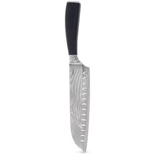 Nóż Santoku 31 cm Stal Damasceńska Drewniany Uchwyt Solidny Trwały ORION