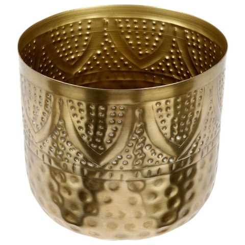 Osłonka na Doniczkę Metalowa Złota Dekoracyjna Ozdobna VILDE 19 x 18 cm