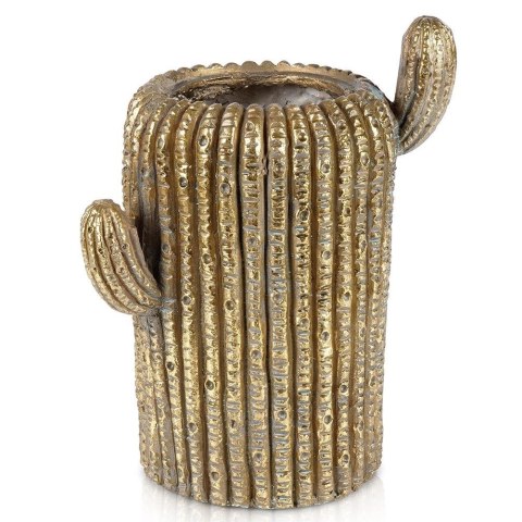 Osłonka na Doniczkę Ogrodowa Dekoracyjna Złota Kaktus VILDE 34,5 cm