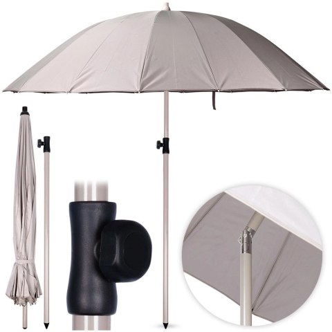 Parasol Łamany Ogrodowy Plażowy Regulowany Stabilny Solidny VILDE 190 cm