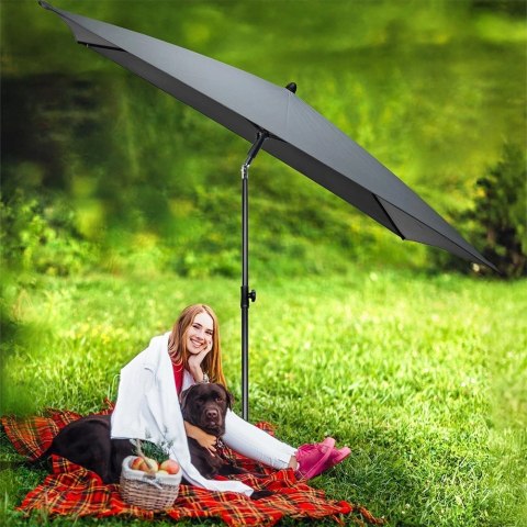 Parasol Ogrodowy Regulowany 125 x 200 cm VILDE Szary Ochrona UPF 30+