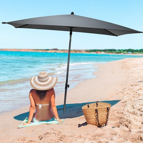 Parasol Ogrodowy Regulowany 125 x 200 cm VILDE Szary Ochrona UPF 30+