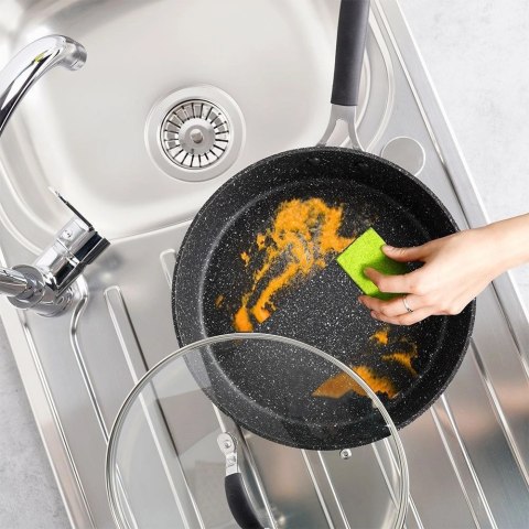 Patelnia Granitowa z Pokrywką 28 cm ORION Stoner Indukcja Piekarnik