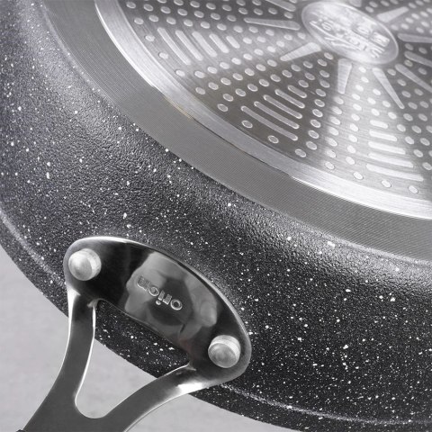 Patelnia Granitowa z Pokrywką 28 cm ORION Stoner Indukcja Piekarnik