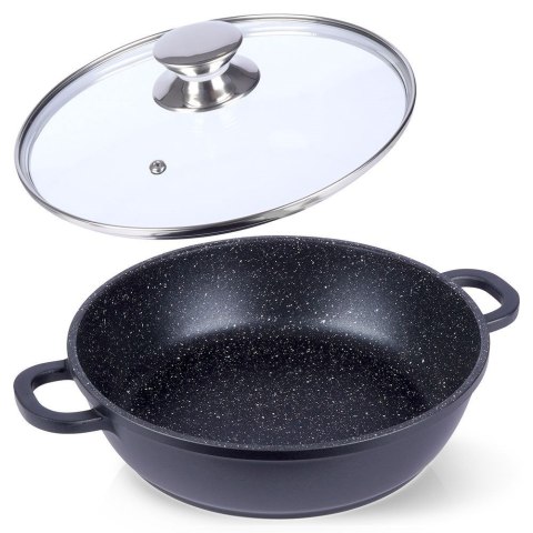 Patelnia Granitowa ze Szklaną Pokrywką Grande 24 cm