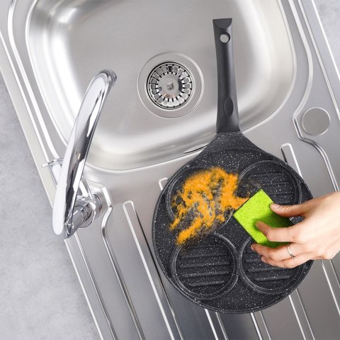 Patelnia do Burgerów Jajek Granitowa Grillowa 4 Otwory ORION 26,5 cm
