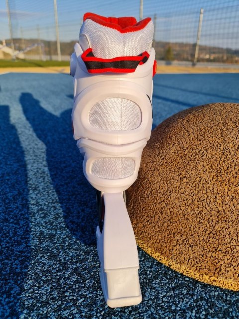 Rolki Damskie Męskie Białe Kauczukowe Solidne z Hamulcem KUBISPORT roz. 42