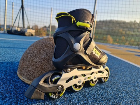 Rolki Damskie Męskie Czarne Kauczukowe Solidne z Hamulcem KUBISPORT roz. 41