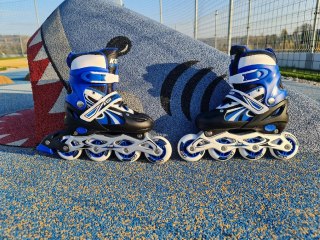 Rolki dla Dzieci Dziecięce Regulowane Niebieskie Solidne KUBISPORT r. 39-42