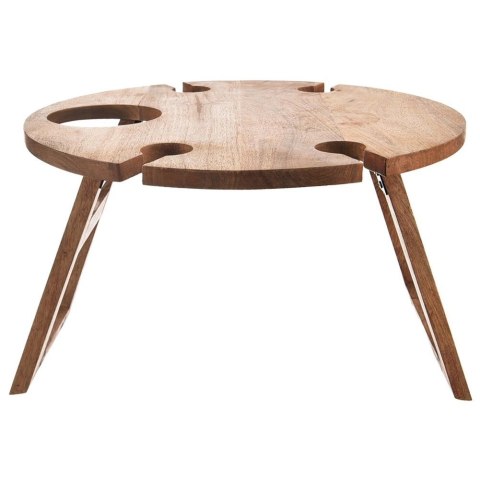 Stolik Piknikowy na Wino Drewniany Składany na Butelkę Kieliszki ORION