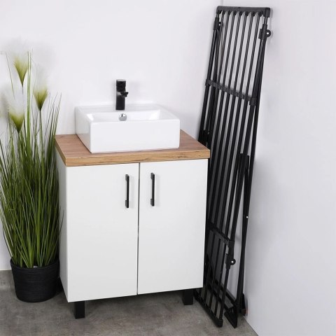 Suszarka na Pranie XXL Rozsuwana z Kółkami Czarna Składana 189 cm VILDE