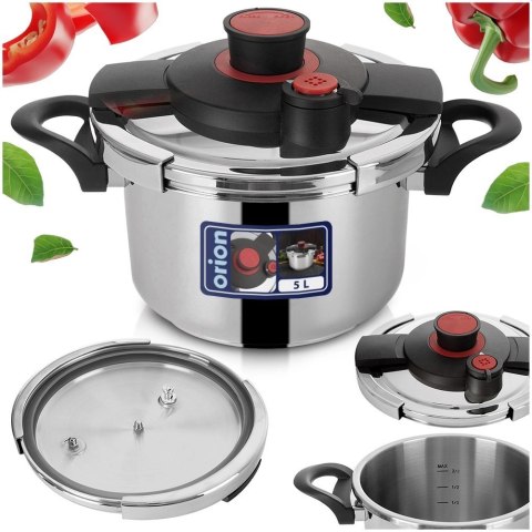 Szybkowar Ciśnieniowy Stalowy 5 L ORION STORM Automatyczne Zamykanie