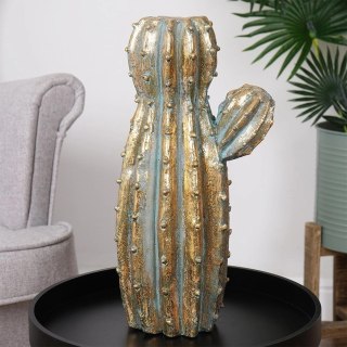 Wazon na Kwiaty Złoty Kaktus Ozdobny Dekoracyjny VILDE 41,5 cm