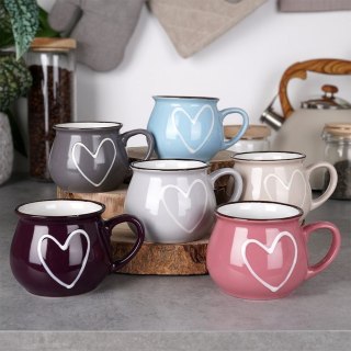 Kubki Kolorowe Serce Zestaw 6 szt. do Kawy Herbaty ORION