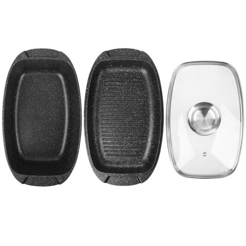 Brytfanna ORION Granitowa 3w1 GRANDE 5 L 39 x 22 cm Patelnia Pokrywka